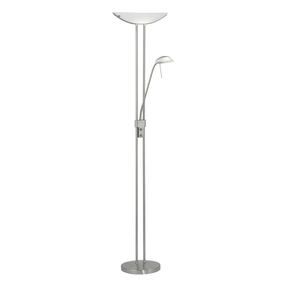 Lampada da terra in argento opaco con paralume in vetro (altezza totale 180 cm) BAYA – EGLO | Lampade da terra