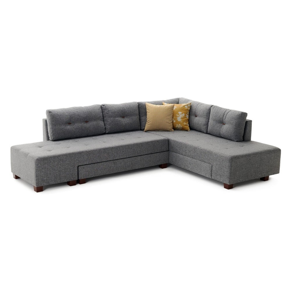 Divano letto Bailey grigio, angolo destro Manama - Balcab Home | Divani ad angolo