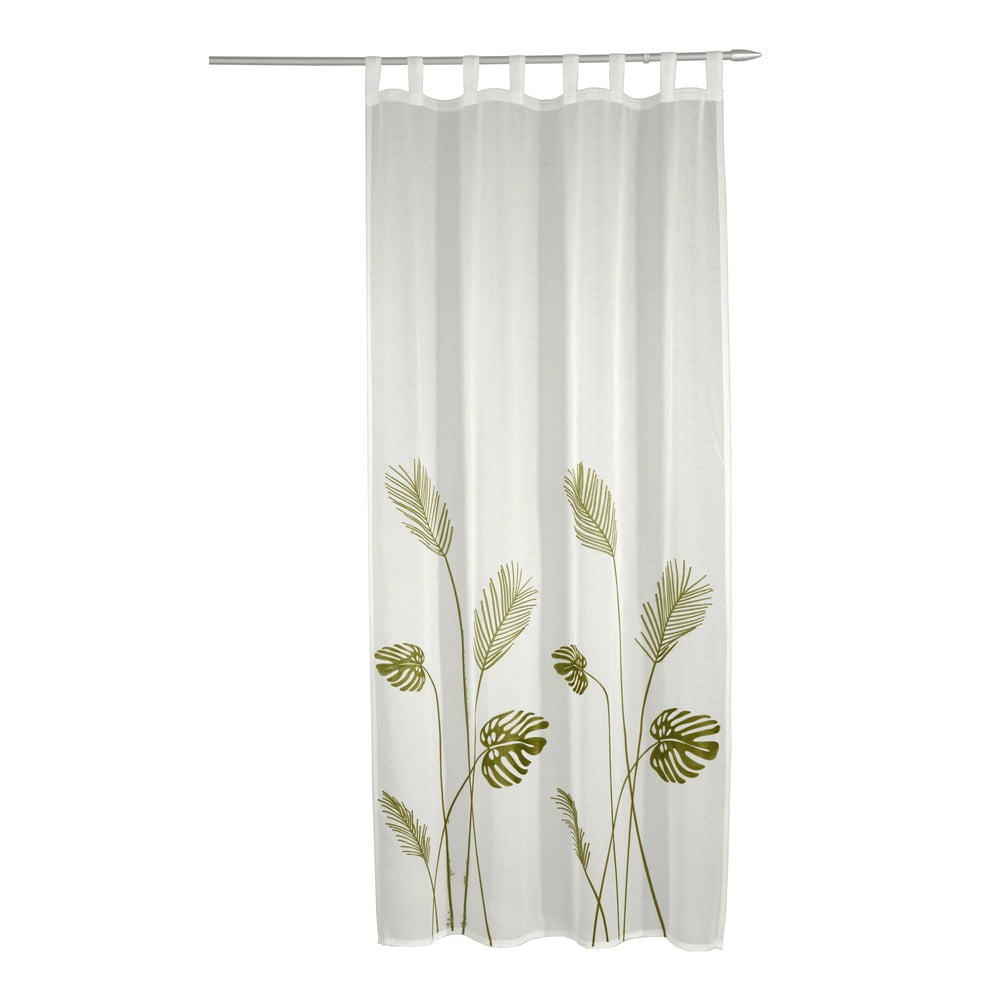 Tenda sottile bianca/verde in voile 135x245 cm – Sehlbach | Tende sottili