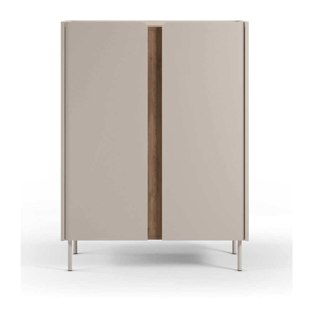 Mobile effetto rovere in colore crema-naturale 90x120x40 cm Lucile - Marckeric | Credenze