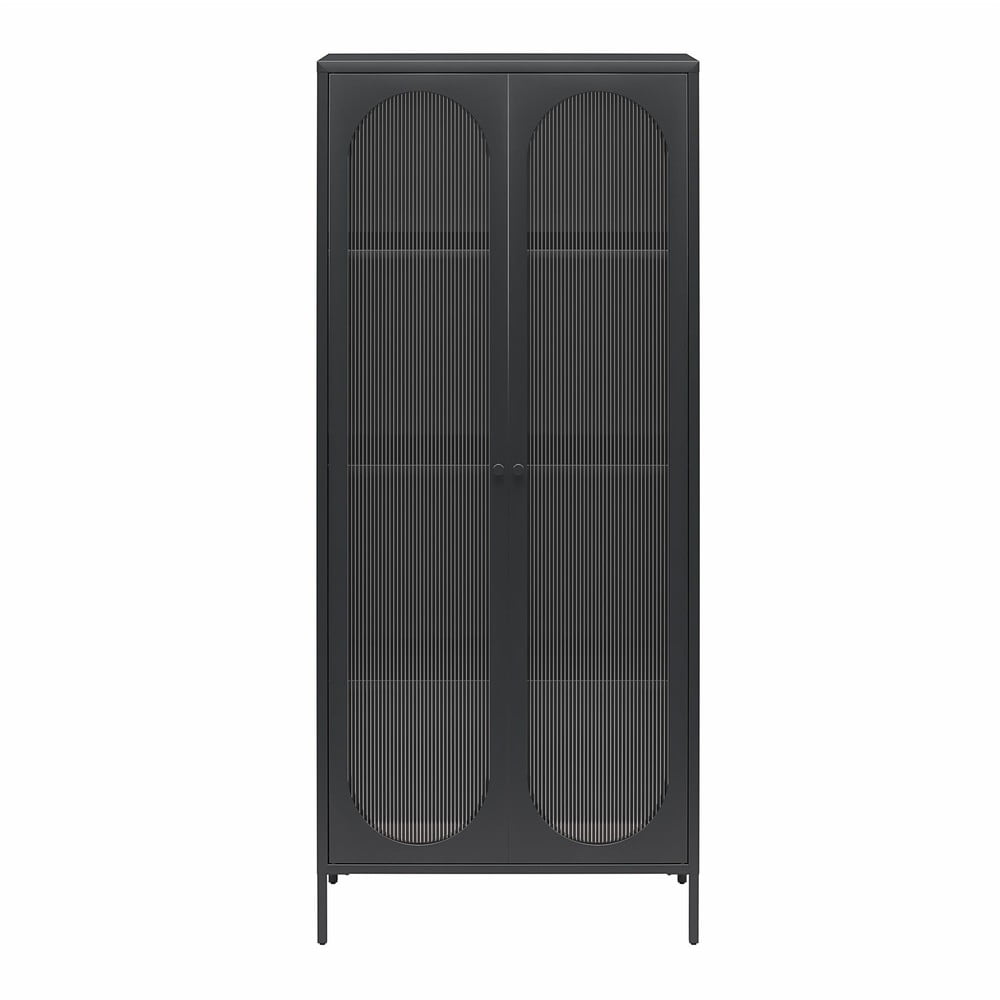 Vetrina in metallo nero 80x186x40 cm Luna - Støraa | Vetrine