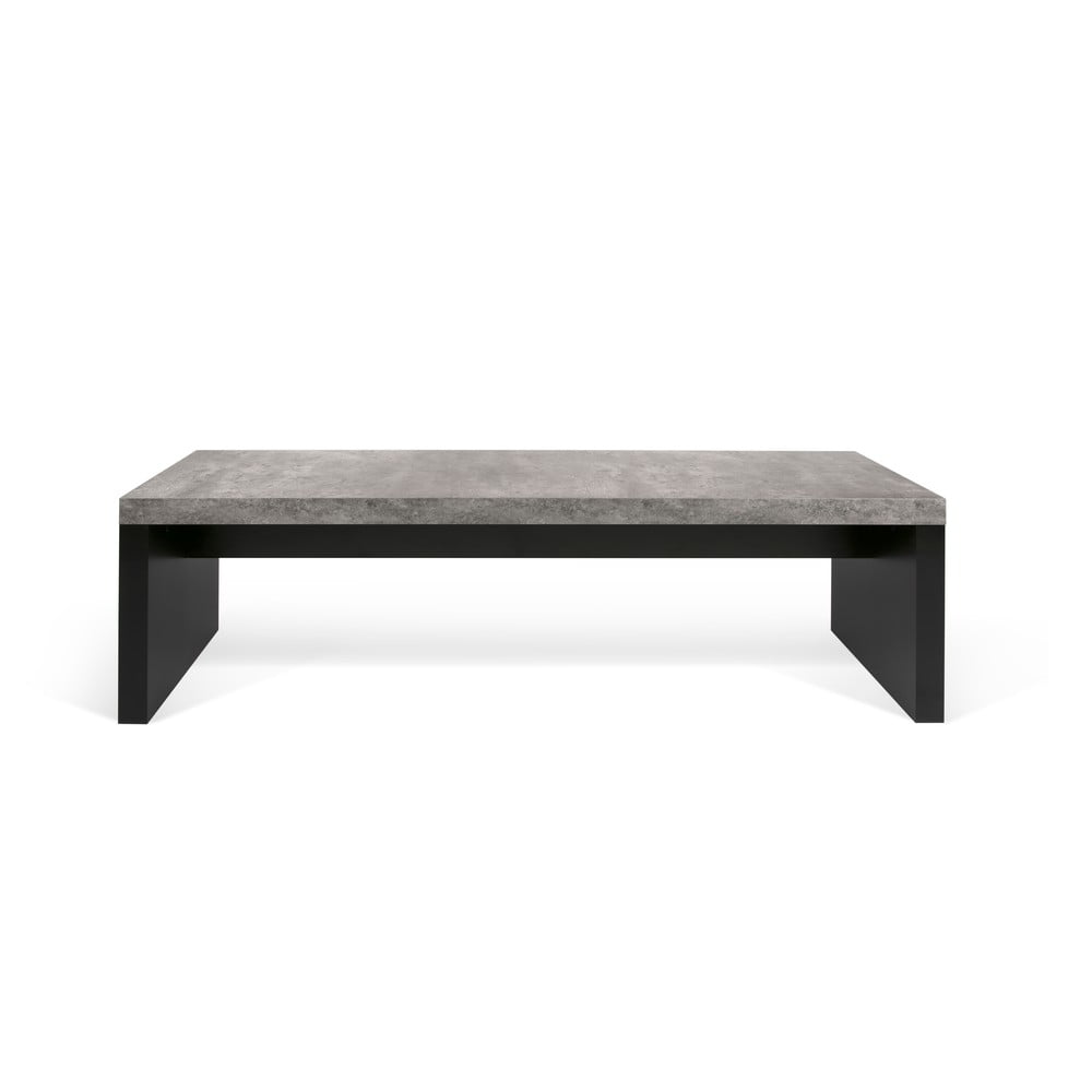 Panchina nera e grigia con decoro in cemento , 140 x 43 cm Detroit - TemaHome | Panche