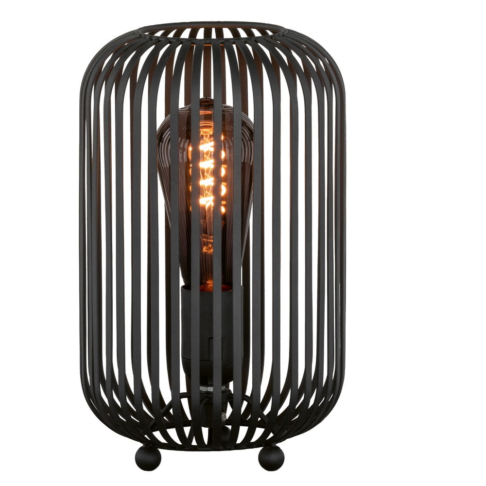 Lampada da tavolo nera con paralume in metallo (altezza 25 cm) Cage - Fischer & Honsel | Abat-jour e lampade da tavolo
