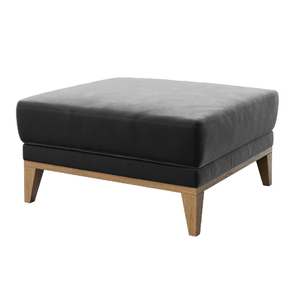 Pouf in velluto grigio scuro Musso - MESONICA | Poggiapiedi