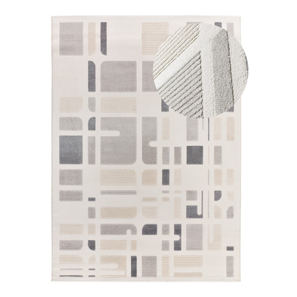 Tappeto grigio chiaro/avorio 160x230 cm Flora – Universal | Tappeti