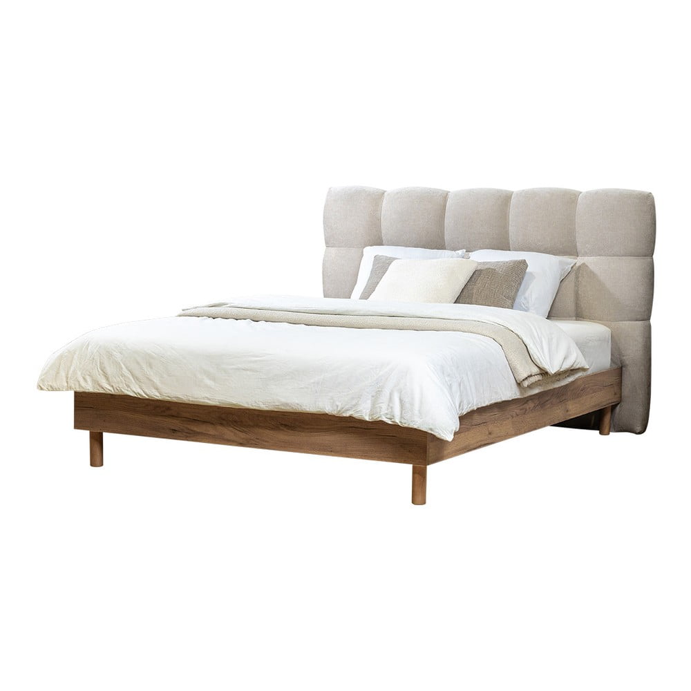 Letto matrimoniale imbottito grigio chiaro rete inclusa 160x200 cm Kumo - Bobochic Paris | Letti matrimoniali