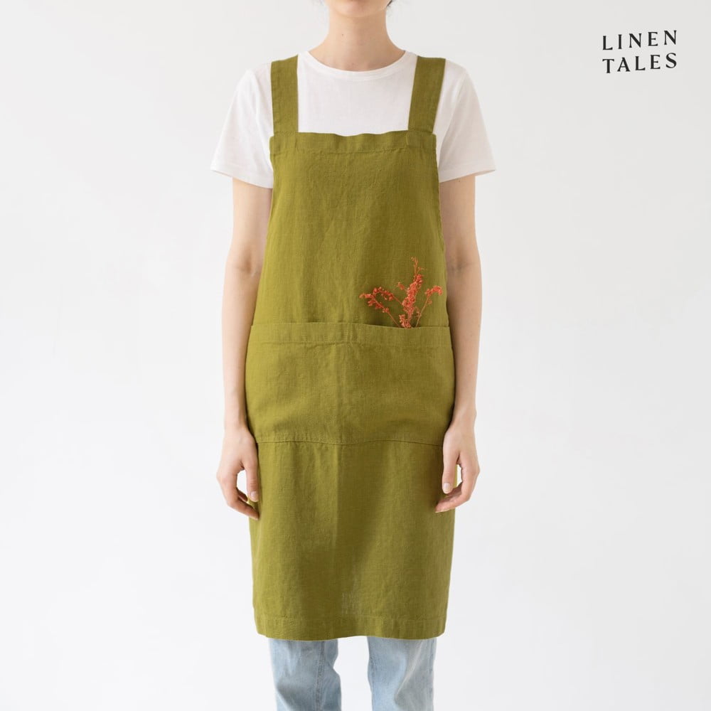 Grembiule in lino Moss Green - Linen Tales | Grembiuli