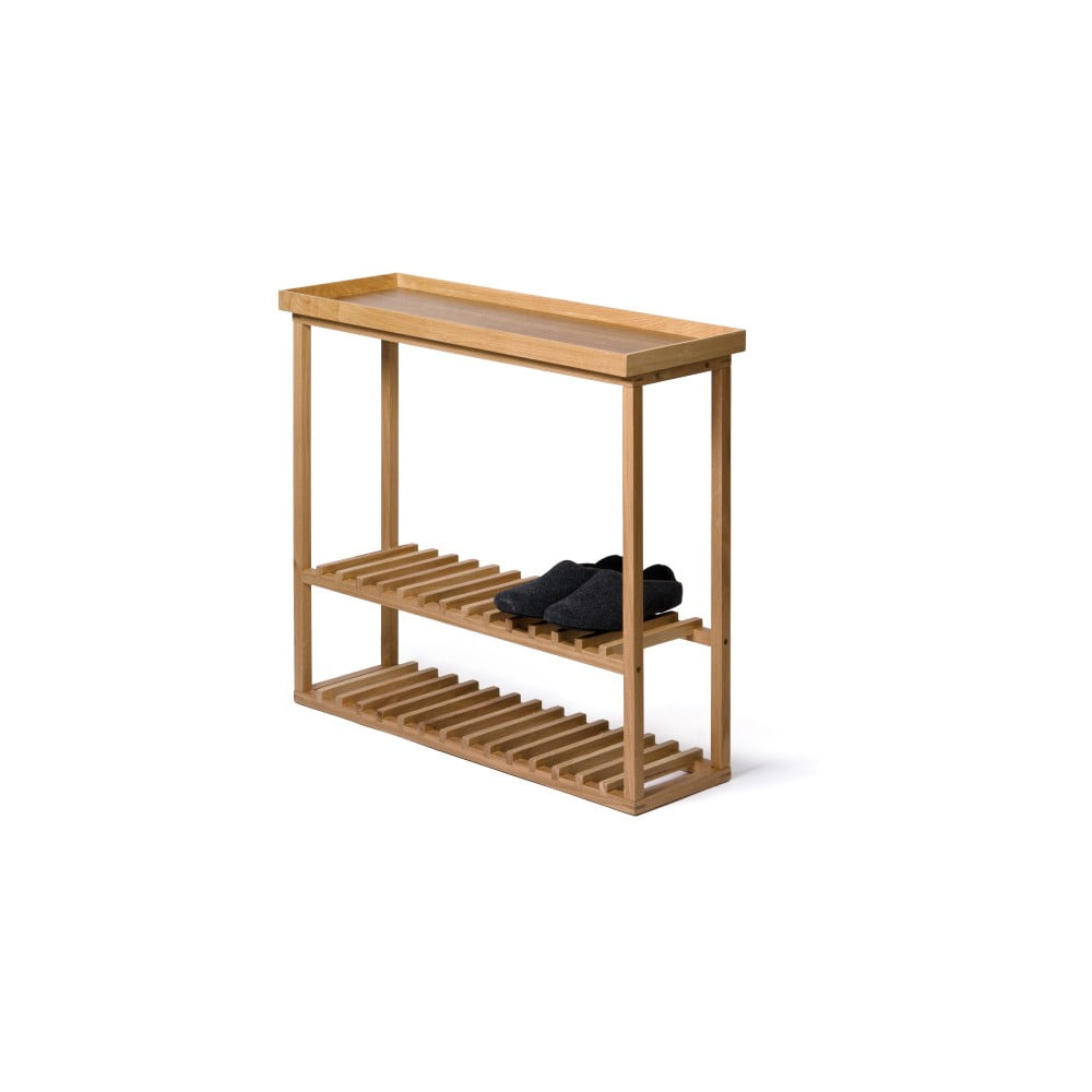 Scarpiera/tavolino con piano in quercia naturale Conservazione Hello - Wireworks | Scarpiere