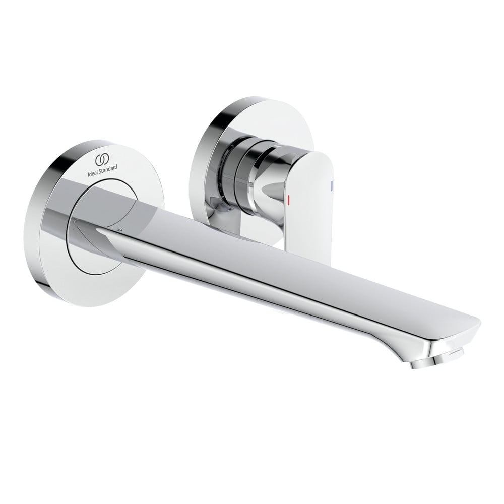 Rubinetto per lavabo argentato effetto lucido a muro Connect Air - Ideal Standard | Rubinetteria