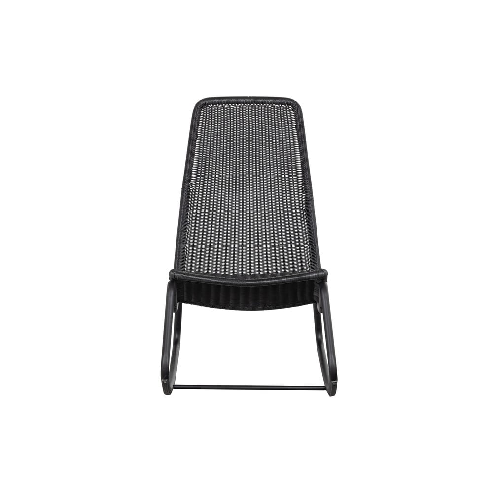 Sedia a dondolo da giardino in rattan nero Tom - WOOOD | Poltrone da giardino
