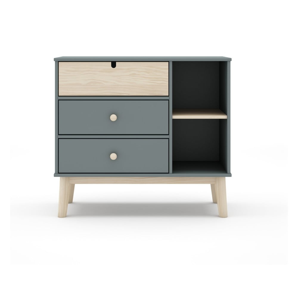 Cassettiera per bambini verde polveroso 90x81x40 cm Estefania – Marckeric | Cassettiere per bambini