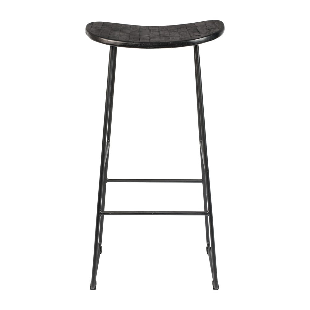 Sgabello da bar in teak nero 80 cm Tangle - White Label | Sedie da bar