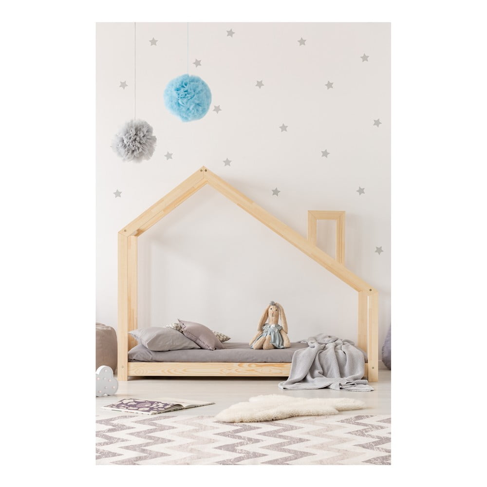 Letto da casa in legno di pino, 120 x 200 cm Mila DMS - Adeko | Letti per bambini