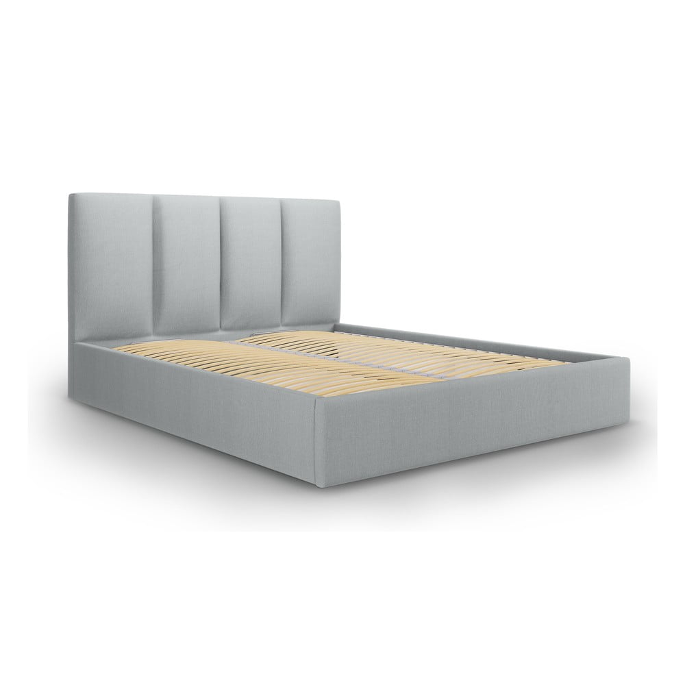 Letto matrimoniale imbottito grigio con contenitore con griglia 160x200 cm Juniper - Mazzini Beds | Letti matrimoniali