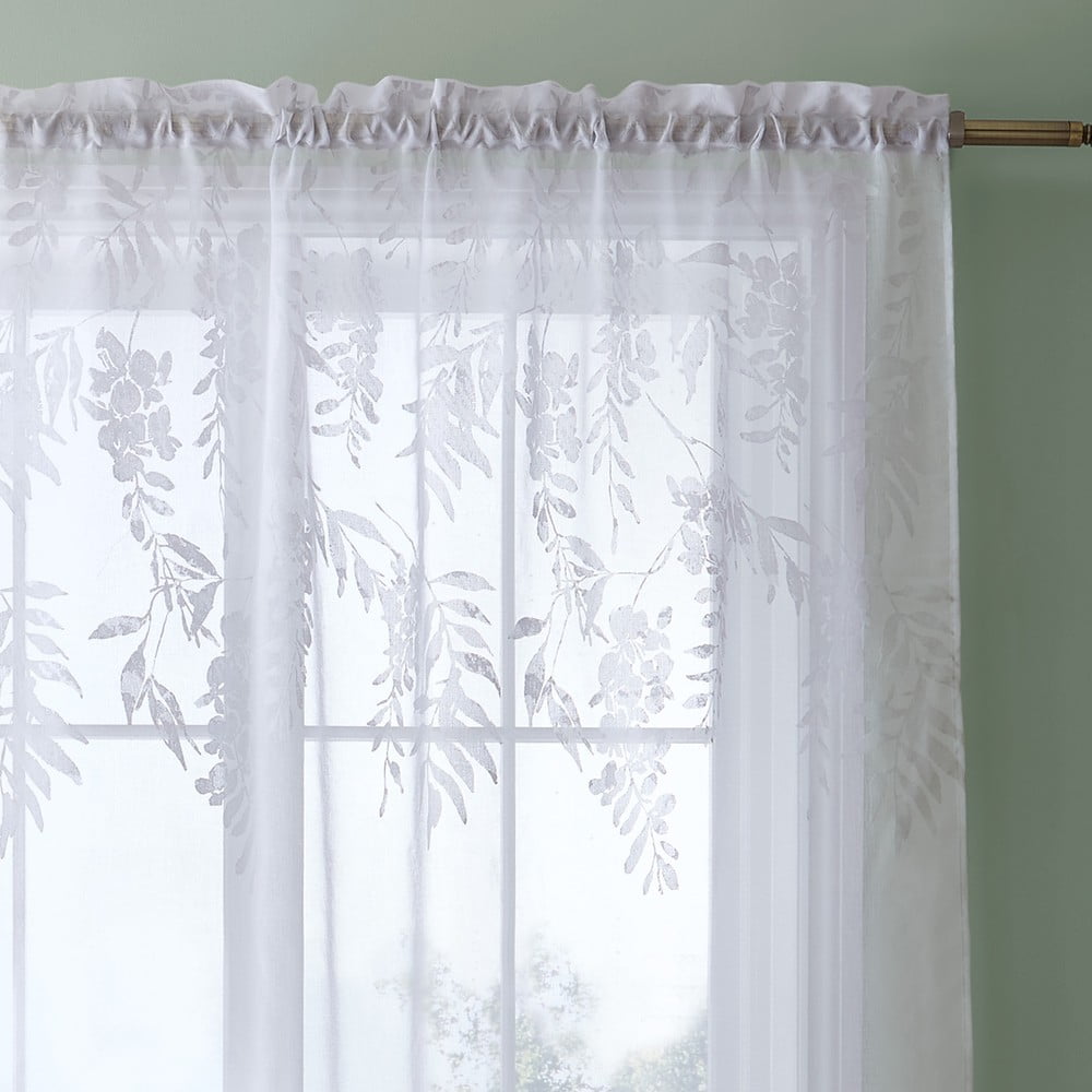 Tenda bianca 140x122 cm Wisteria Floral - Catherine Lansfield | Tende sottili