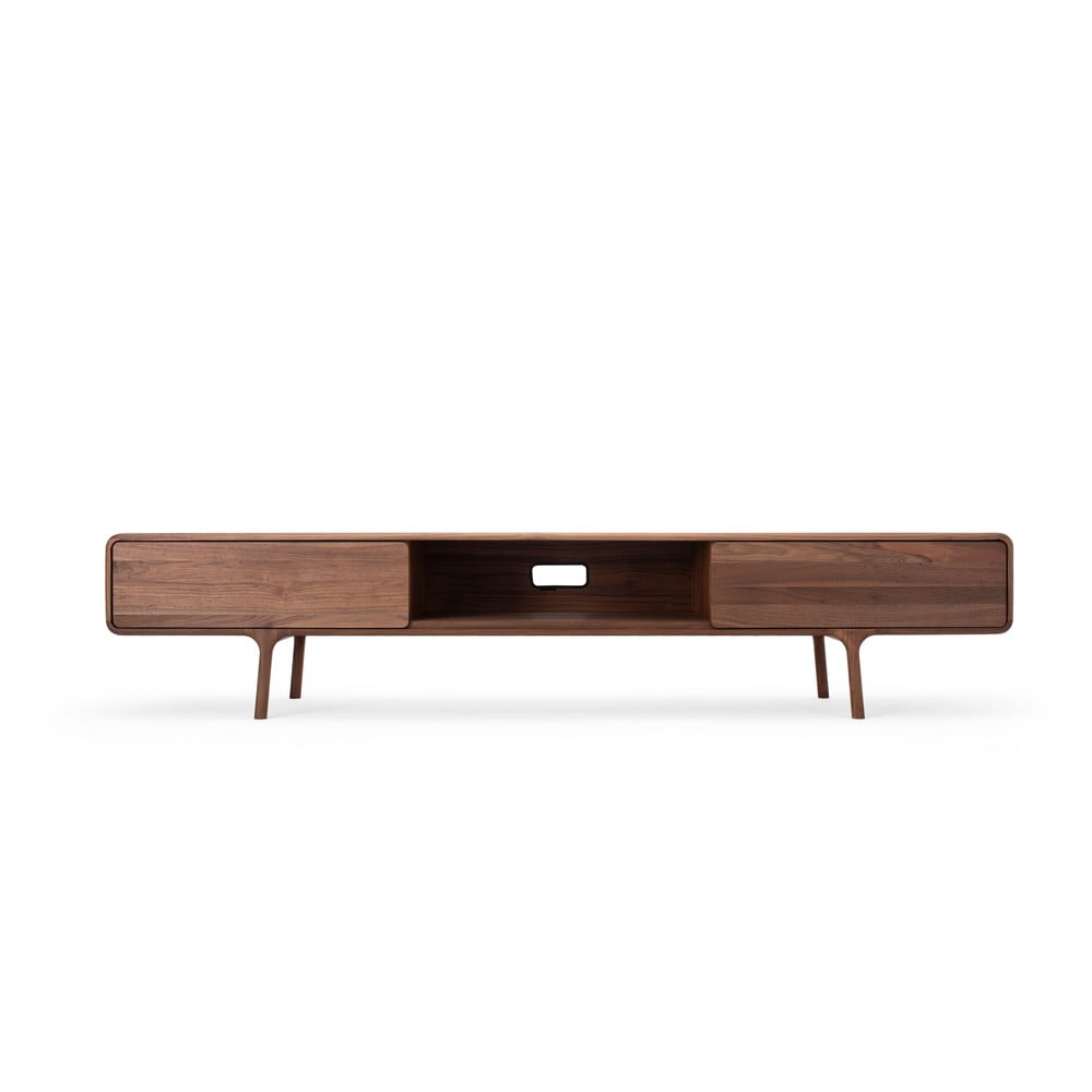Mobile TV marrone in rovere massiccio 220x45x45 cm Fawn – Gazzda | Mobili TV