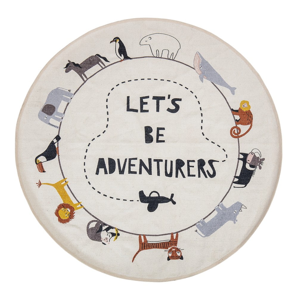 Tappeto bianco Animali, ø 130 cm - Bloomingville Mini | Tappeti per bambini