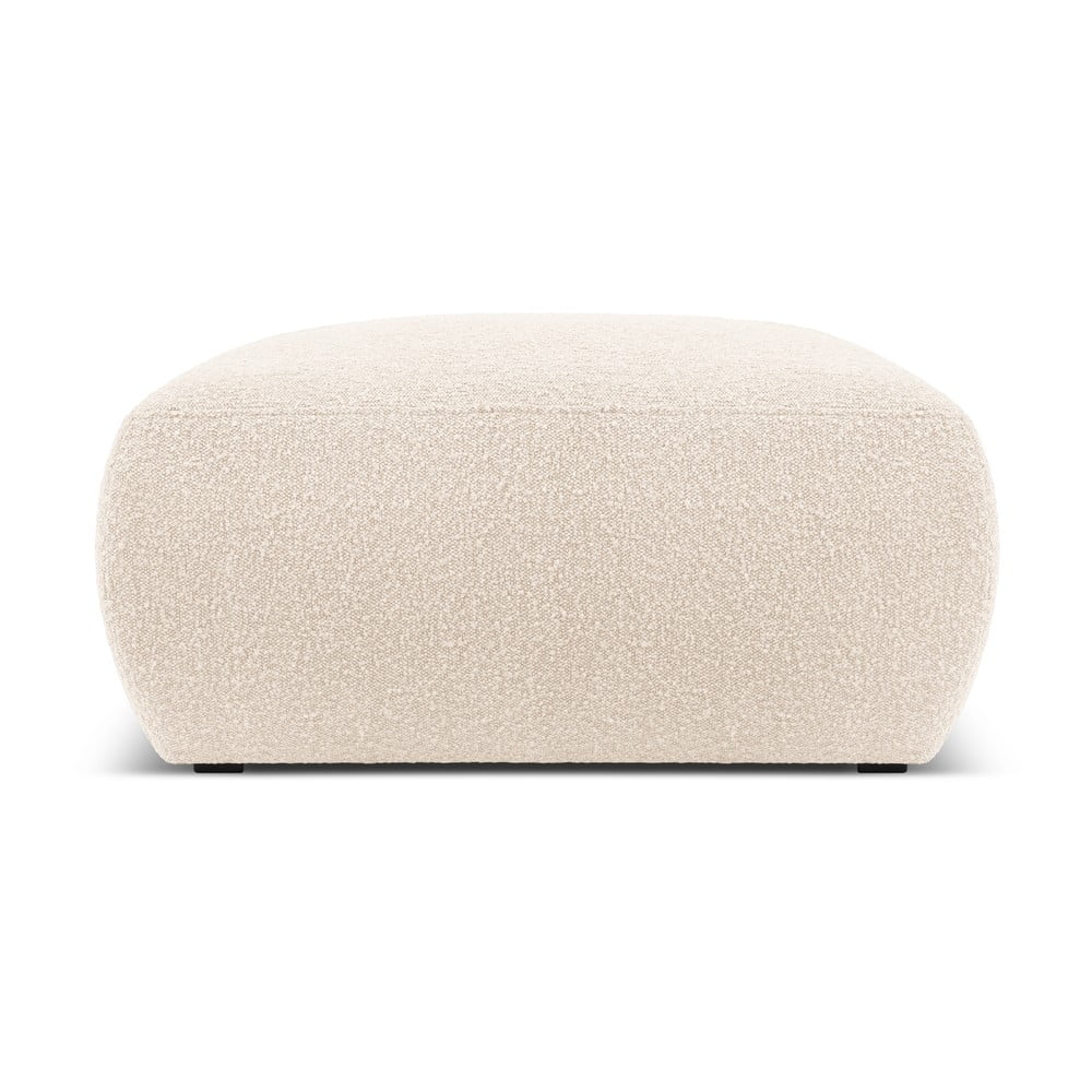 Sgabello in tessuto bouclé beige Molino - Micadoni Home | Poggiapiedi