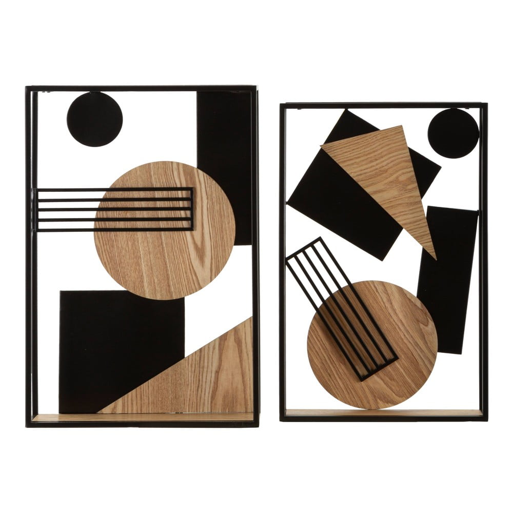 Set di mensole in colore nero-naturale 2 pz 40 cm Picassy - Mauro Ferretti | Mensole