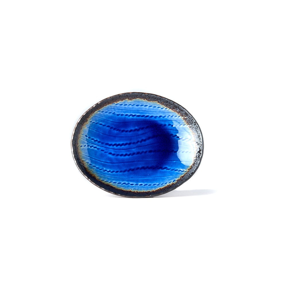Piatto ovale in ceramica blu, 24 x 20 cm Cobalt - MIJ | Piatti
