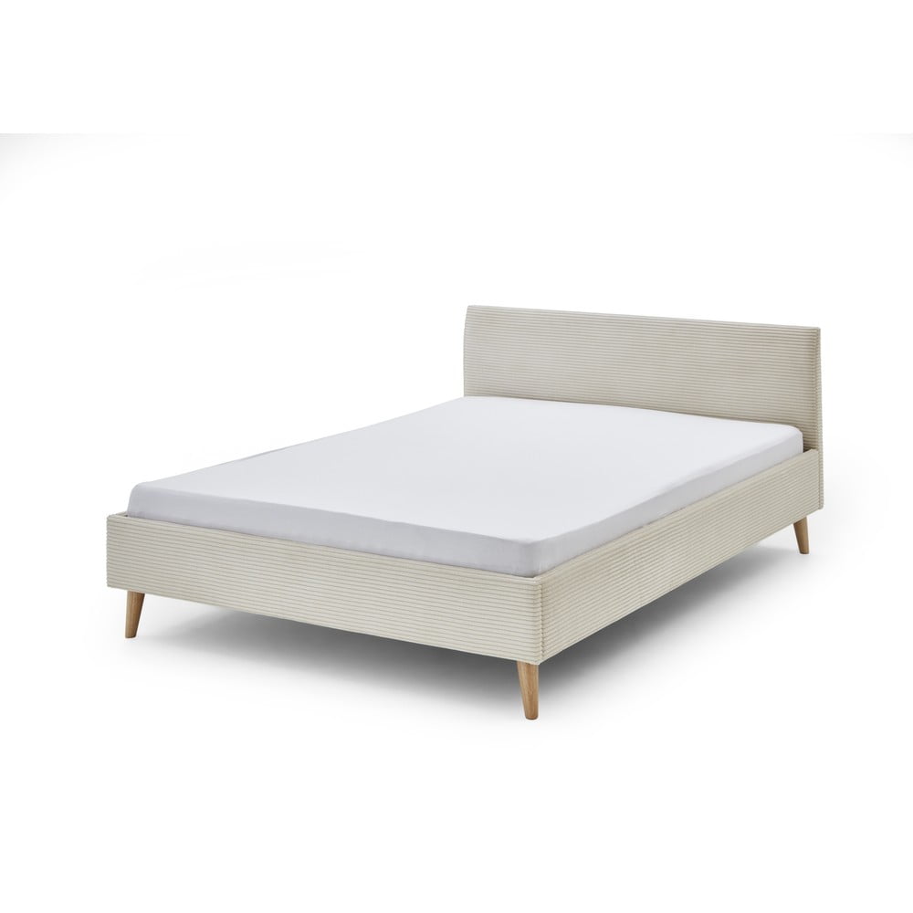 Letto matrimoniale imbottito beige 140x200 cm Wicki - Meise Möbel | Letti matrimoniali