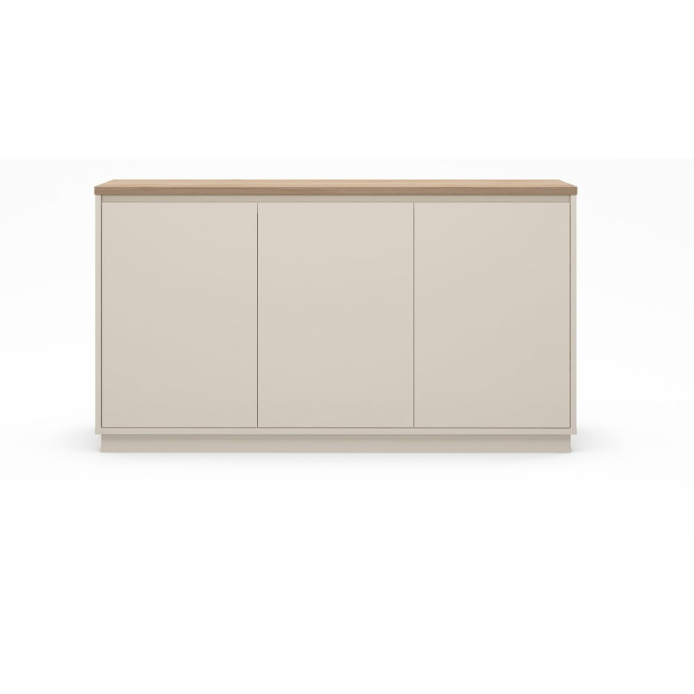 Cassettiera beige con effetto rovere 152x84x40 cm Loreta – Marckeric | Cassettiere