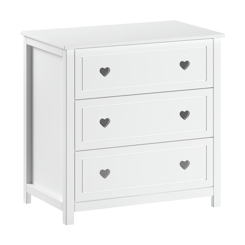 Cassettiera per bambini bianca 90x89x57 cm Amori – Vipack | Cassettiere per bambini