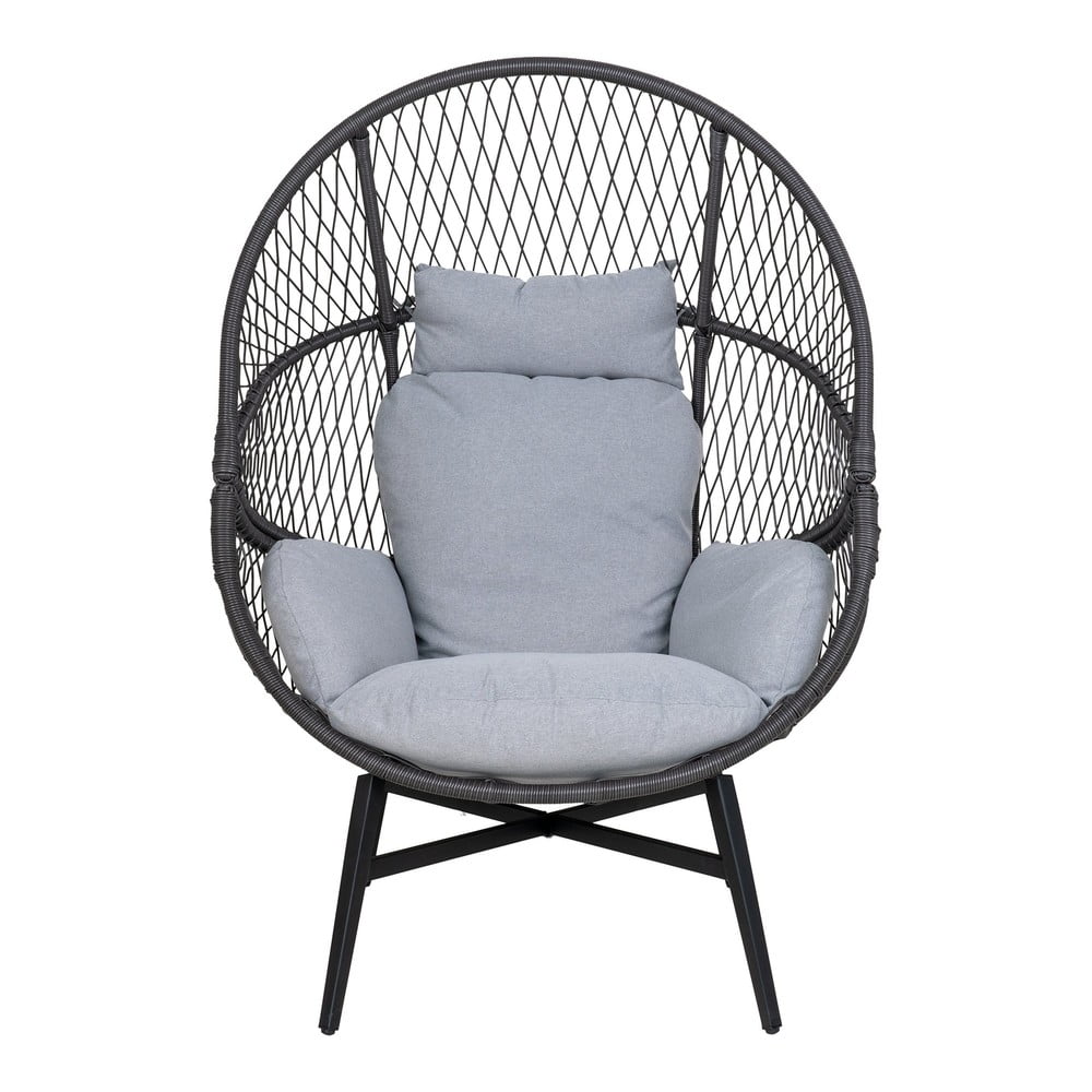 Poltrona da giardino nera e grigia in rattan artificiale Rosario - House Nordic | Poltrone da giardino