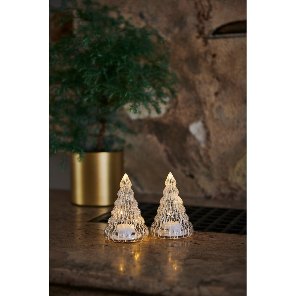 Set di 2 decorazioni LED Albero bianco, altezza 9 cm Lucy - Sirius | Decorazioni luminose