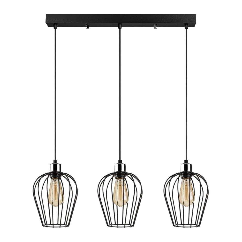 Lampada a sospensione nera per 3 lampadine Tel Long - Opviq lights | Lampadari