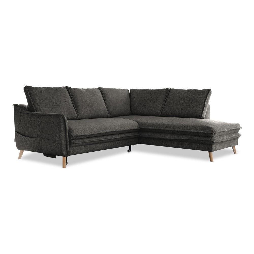 Divano letto angolare grigio scuro (angolo destro) Charming Charlie - Miuform | Divani ad angolo