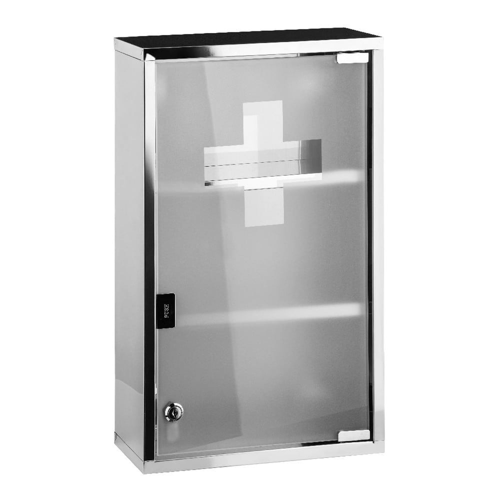 Armadietto in plastica per medicinali sospesi in argento 30x51 cm - Premier Housewares | Armadietti e mobili da bagno