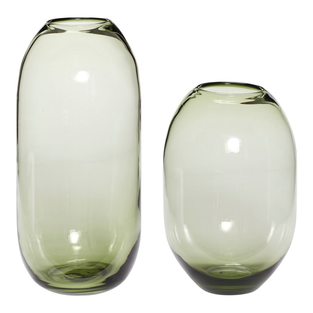 Set di 2 vasi verdi in vetro fatti a mano altezza 38 cm Moss - Hübsch | Vasi