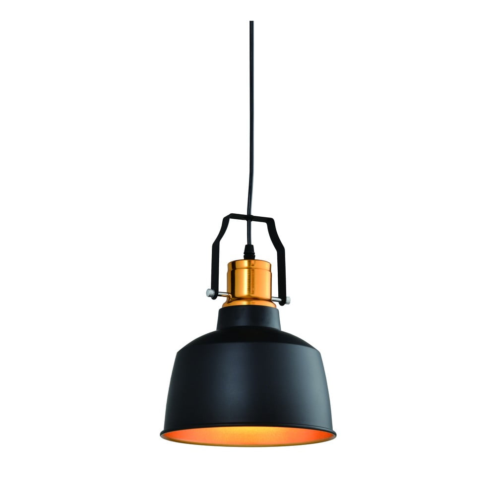 Lampadario in nero e oro con paralume in metallo ø 22 cm Monroe - GTV | Lampadari