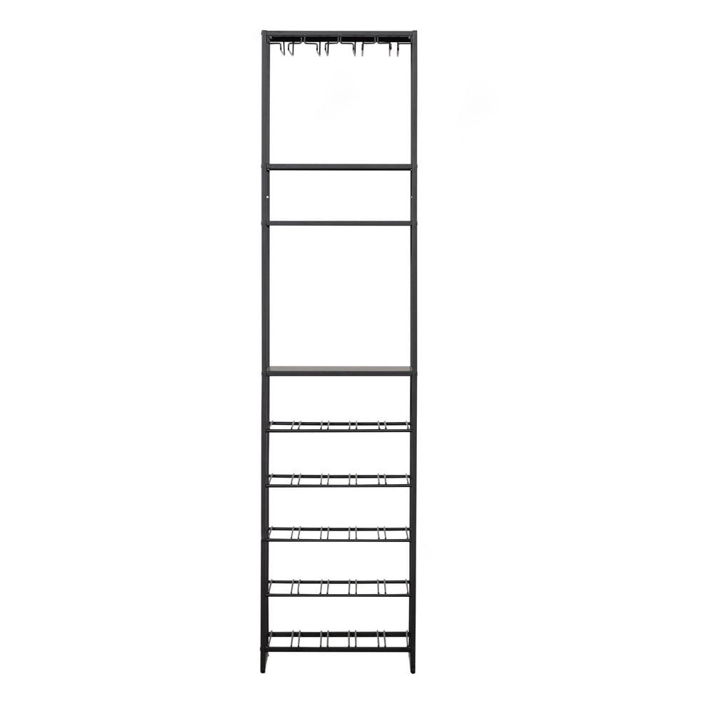 Portabottiglie in metallo nero per 25 bottiglie, 45x185 cm Reese - WOOOD | Mobiletti per il vino