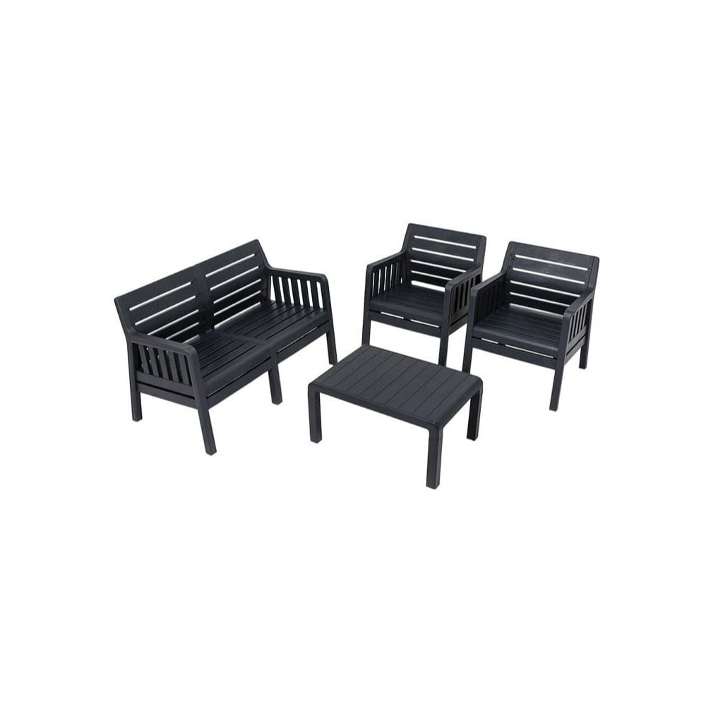 Set da giardino antracite per 4 persone Lara - Floriane Garden | Set di mobili da giardino