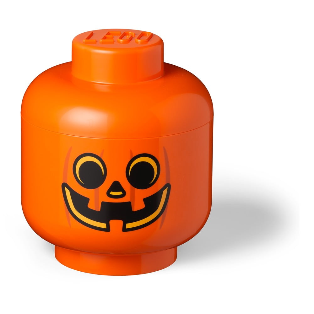 Contenitore arancione Testa di zucca L - LEGO® | Contenitori per bambini