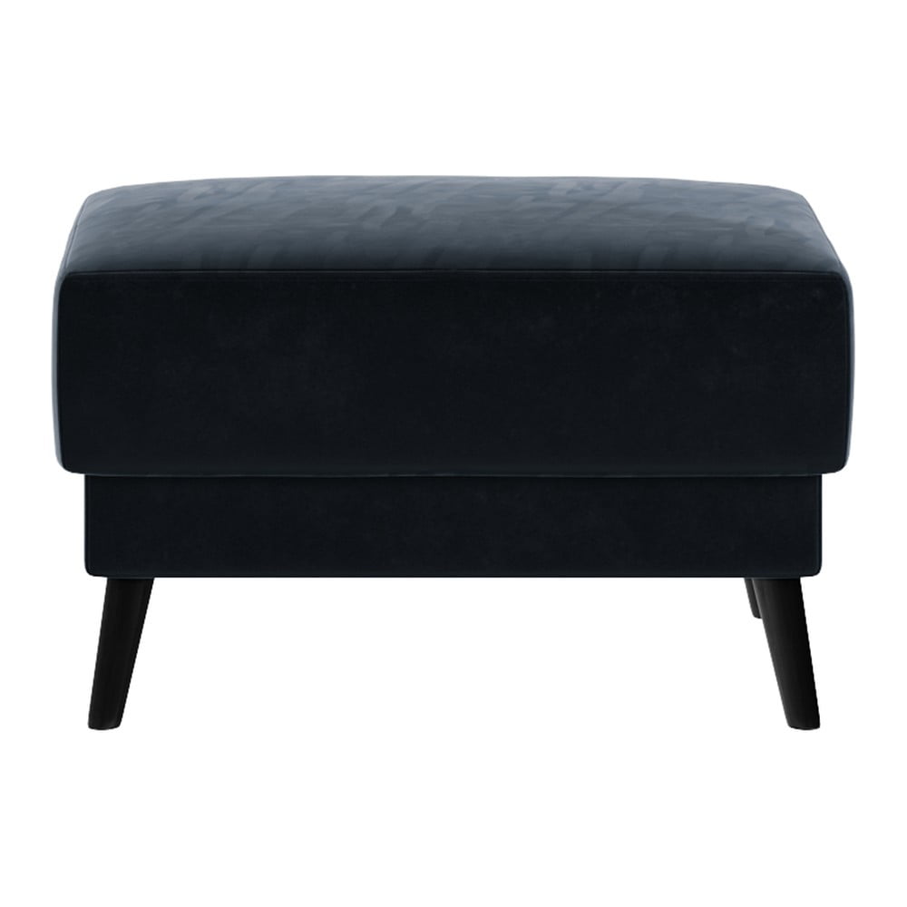Pouf in velluto blu scuro Fynn - Ghado | Poggiapiedi