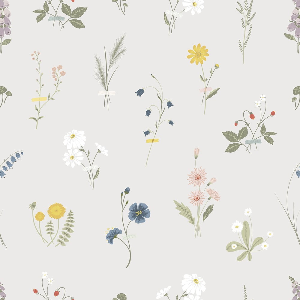Carta da parati per bambini 10 m x 50 cm Wildflowers - Lilipinso | Carte da parati per bambini