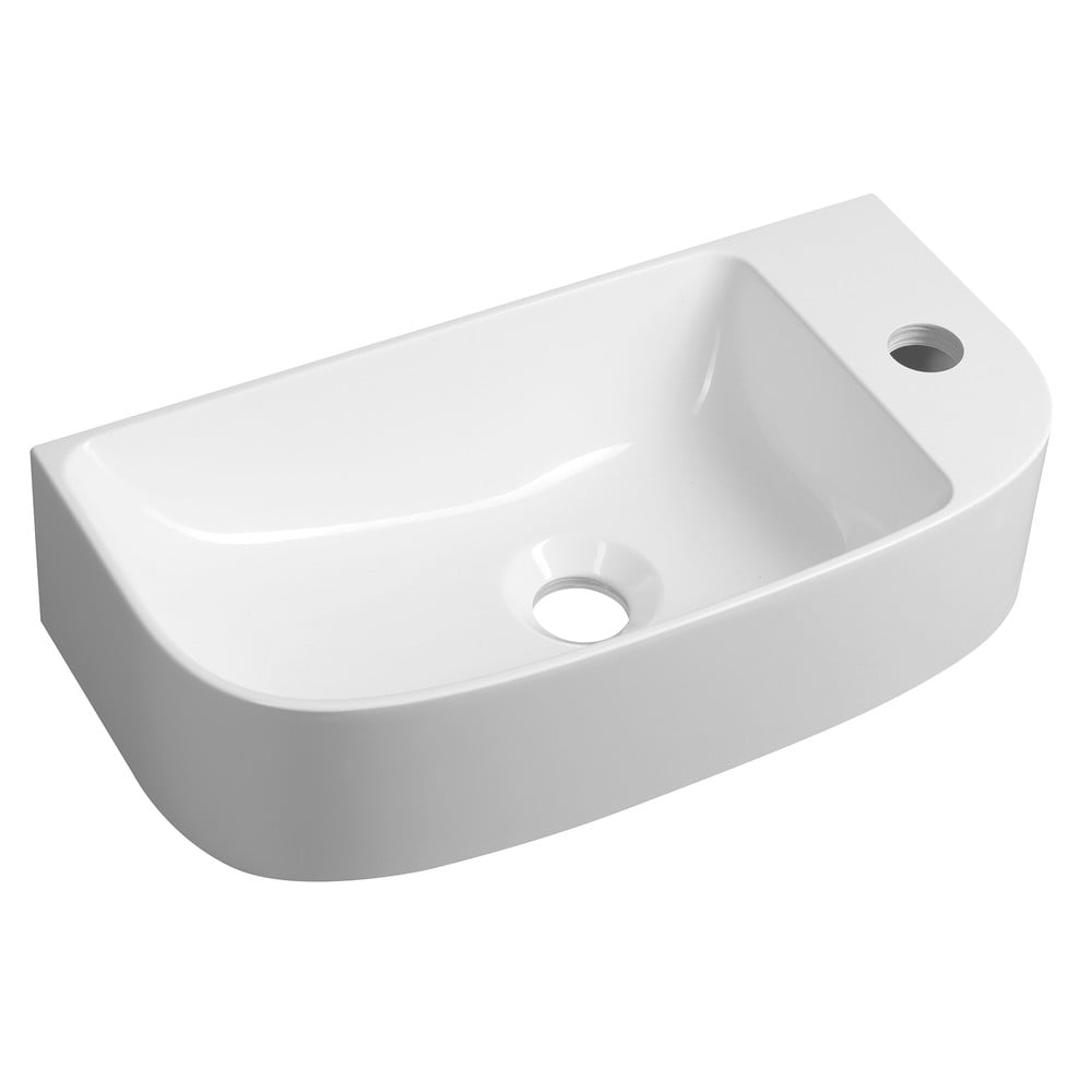 Lavabo bianco in composito minerale 44x22 cm Alga – Sapho | Lavabi