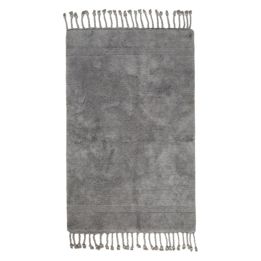 Tappeto da bagno in cotone grigio, 70 x 110 cm Paloma - Foutastic | Tappeti per il bagno