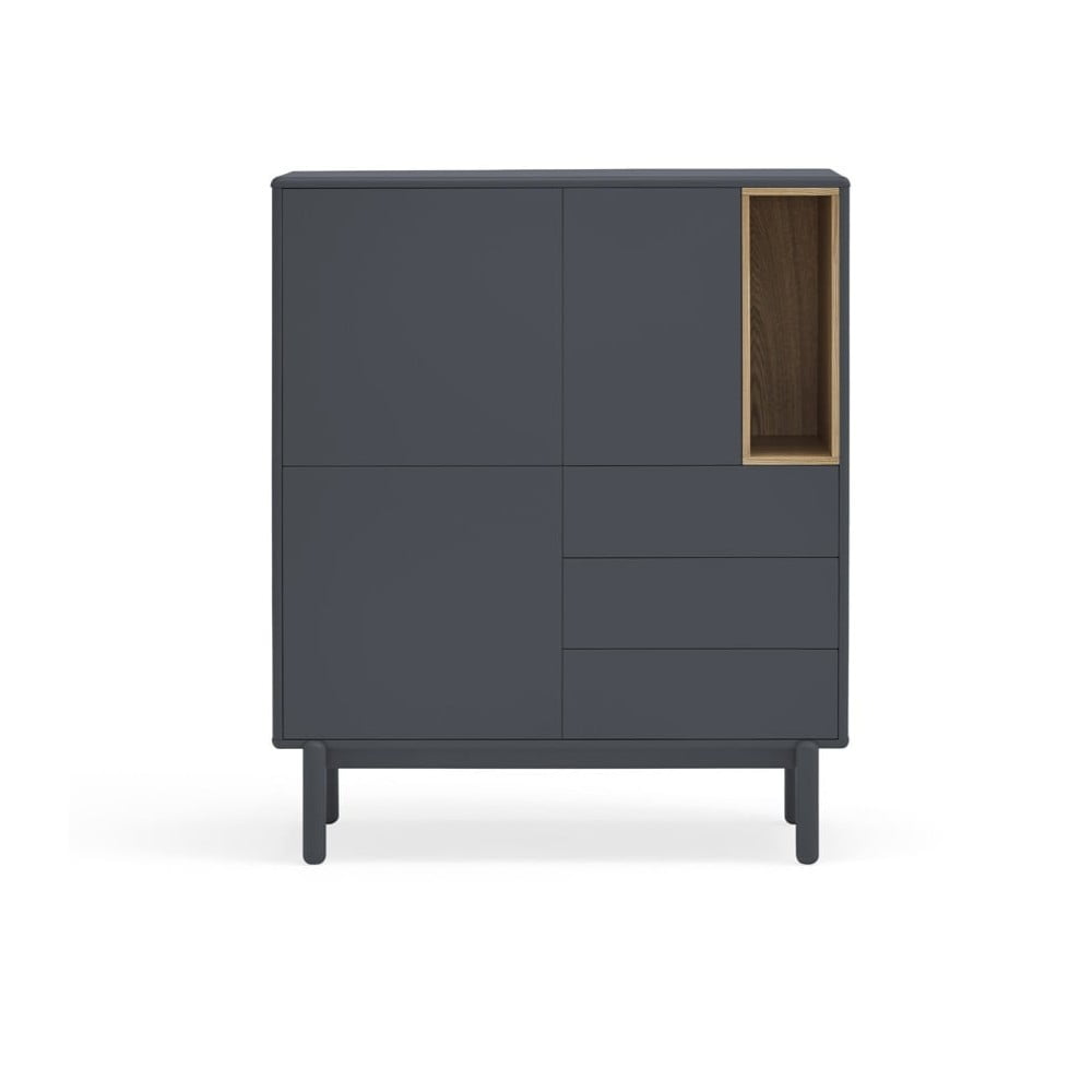 Cassettiera alta grigio scuro 100x120 cm Corvo - Teulat | Cassettiere