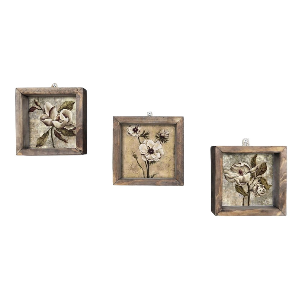 Set di 3 dipinti murali vintage, 15 x 15 cm - Evila Originals | Quadri