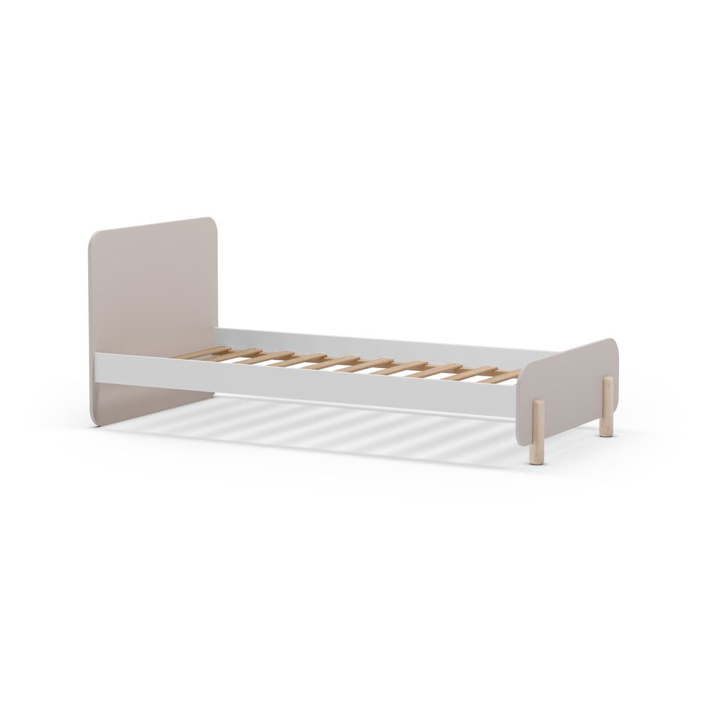 Letto per bambini in legno di pino crema 90x190 cm Nora - Marckeric | Letti per bambini