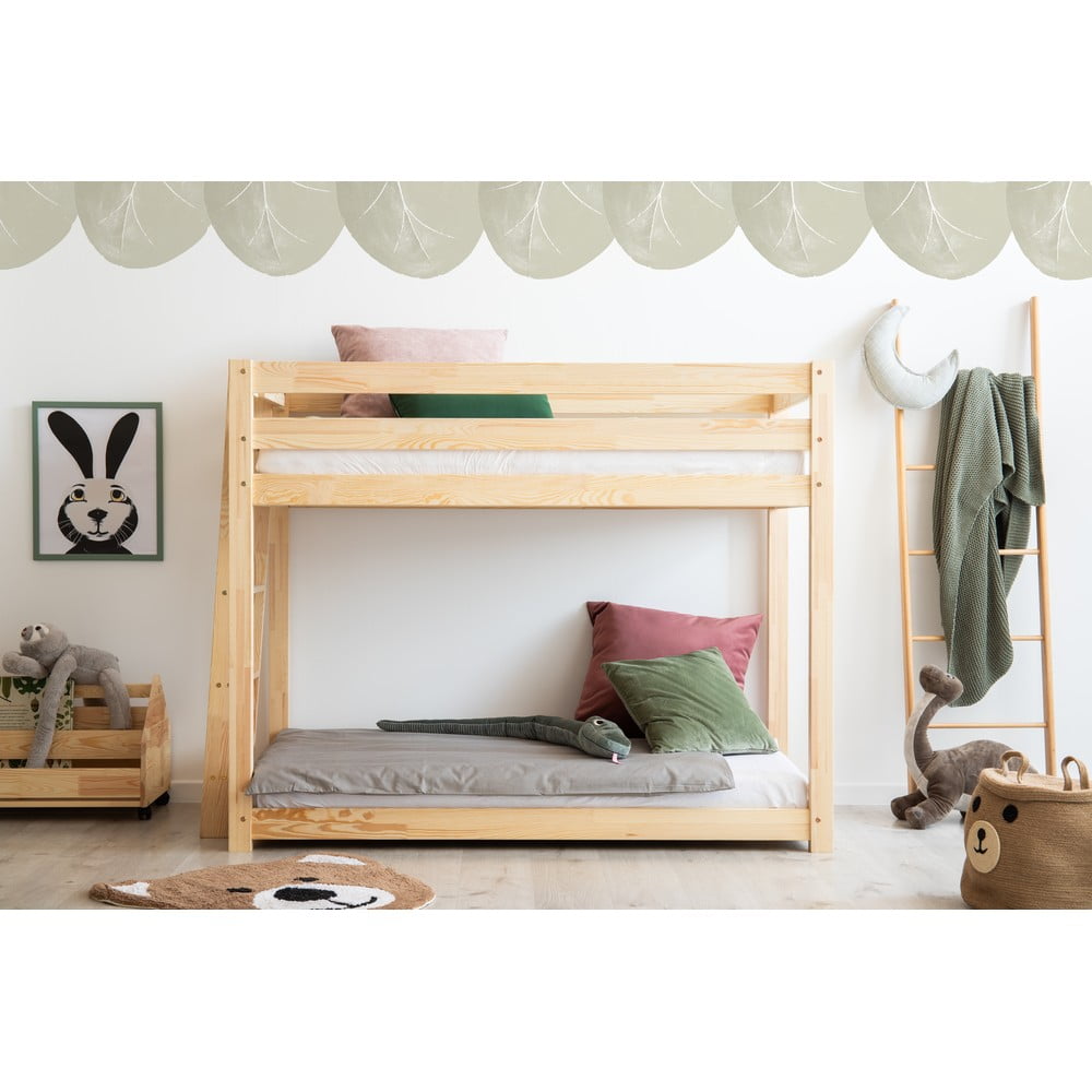 Letto a castello in legno di pino 70x140 cm CLPB - Adeko | Letti per bambini