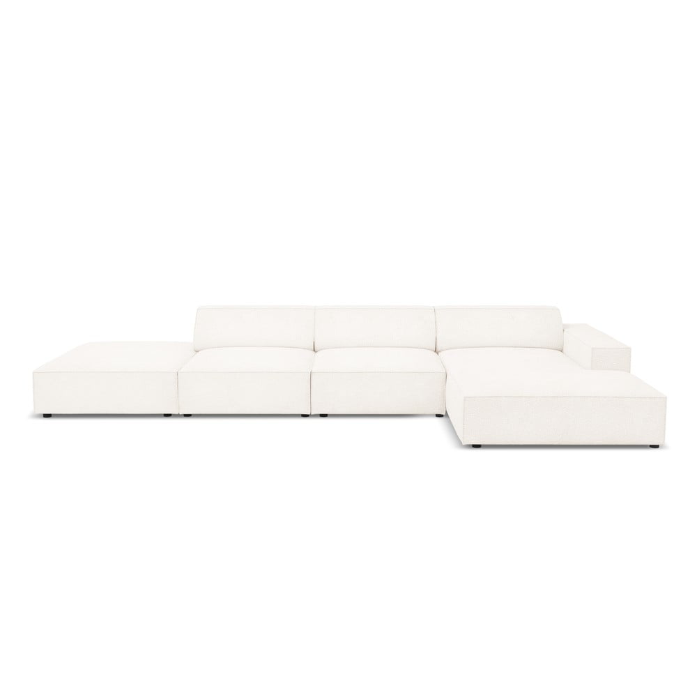 Divano angolare beige in tessuto bouclé (angolo destro) Jodie - Micadoni Home | Divani ad angolo