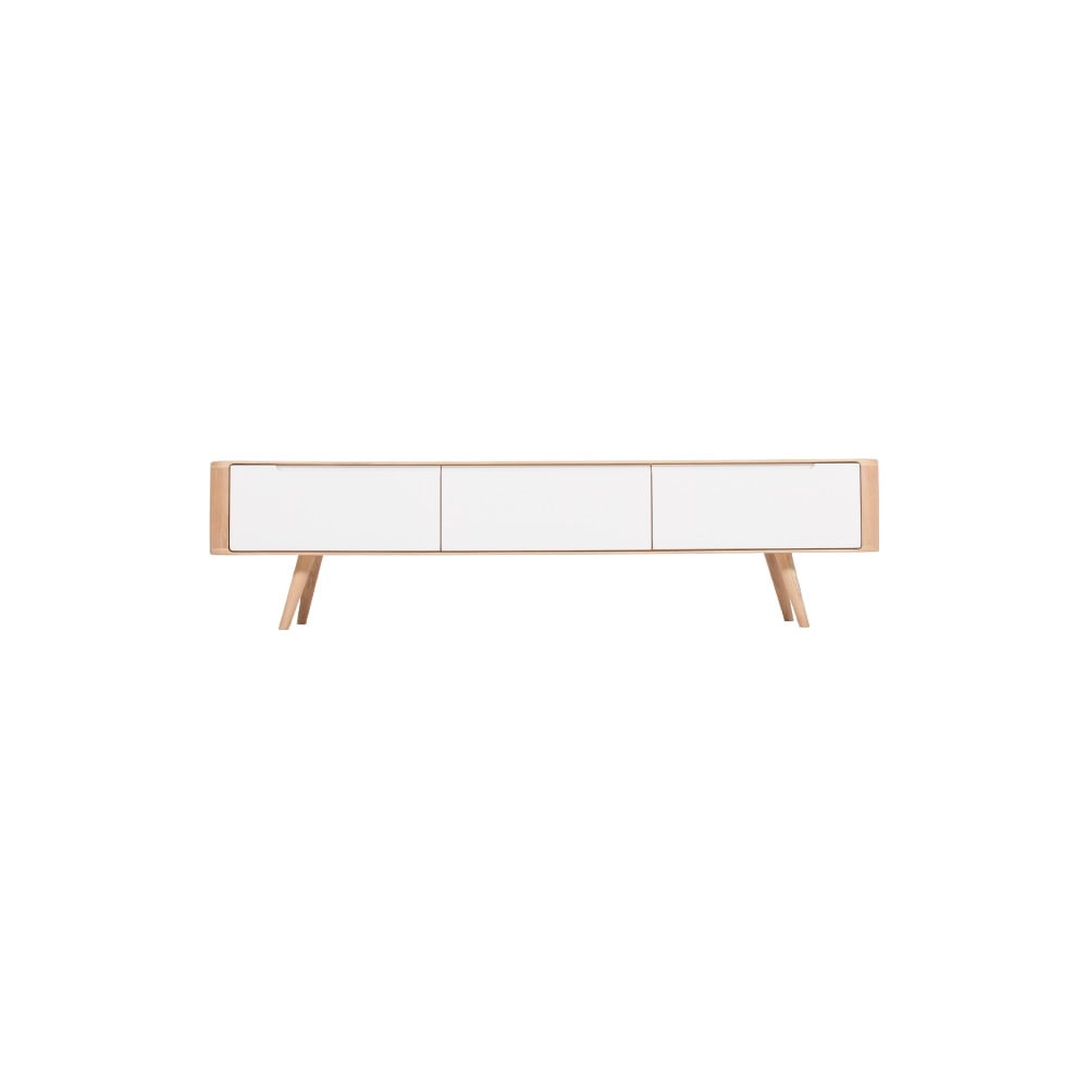 Tavolo TV in legno di quercia , 180 x 42 x 45 cm Ena - Gazzda | Mobili TV