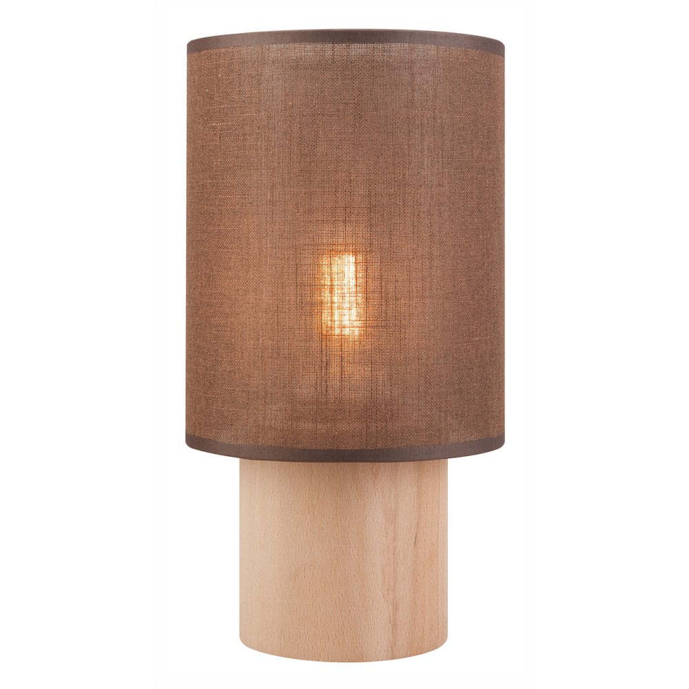 Lampada da tavolo marrone con paralume in tessuto, altezza 30 cm Ari - LAMKUR | Abat-jour e lampade da tavolo
