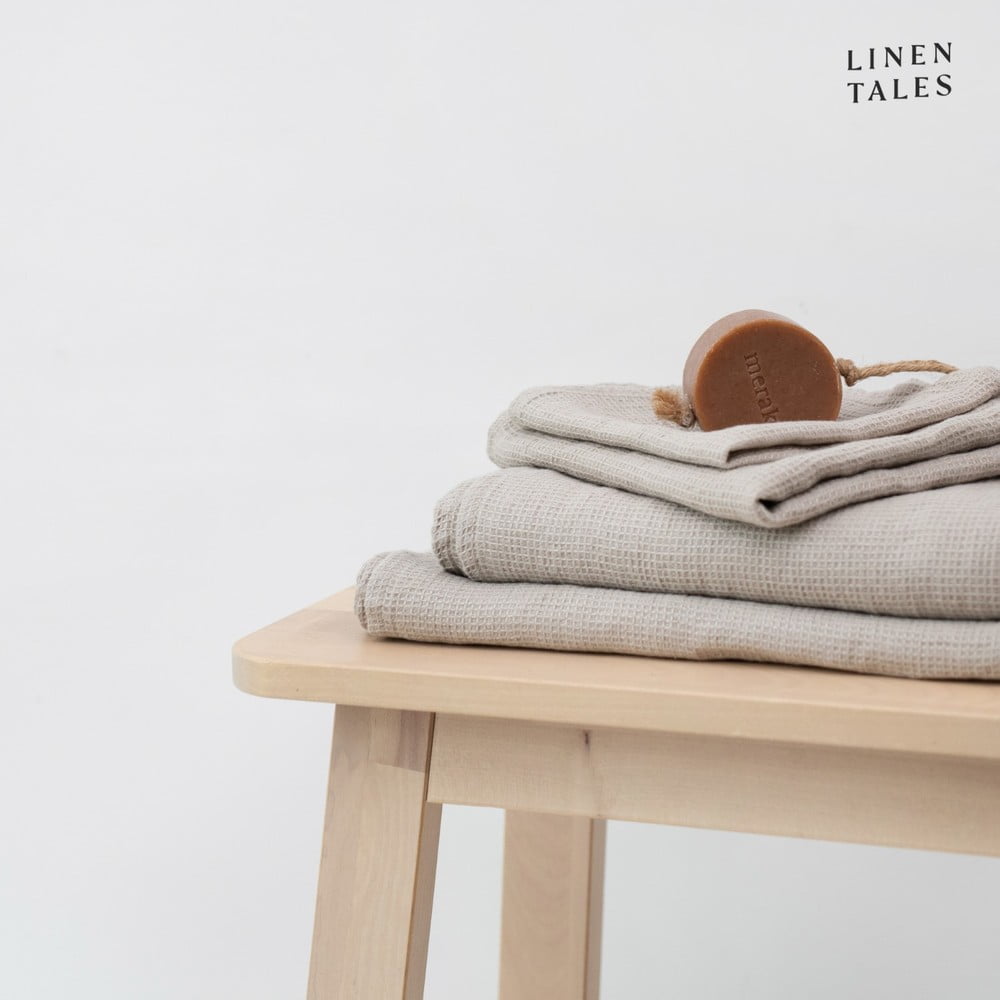 Asciugamano in lino waffle di colore naturale 45x65 cm Natural Fine Waffle - Linen Tales | Asciugamani per bagno