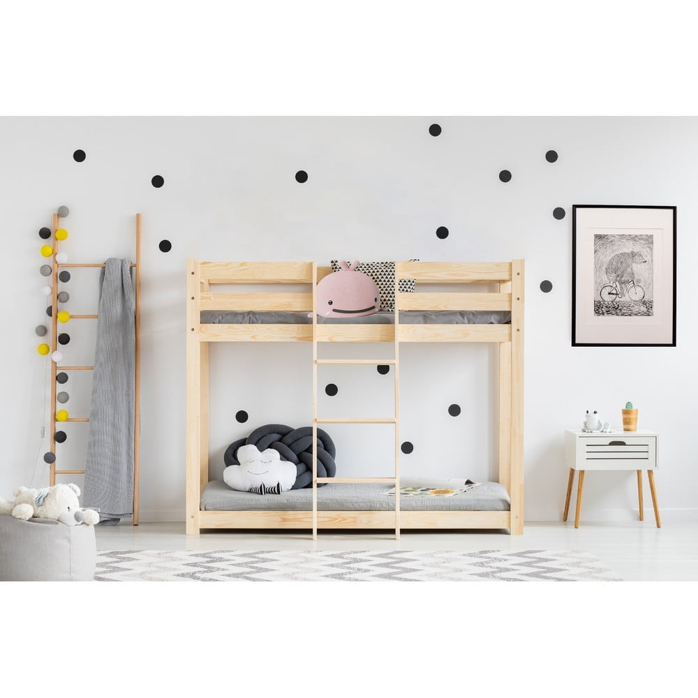 Letto a castello in legno di pino 80x200 cm CLP - Adeko | Letti per bambini